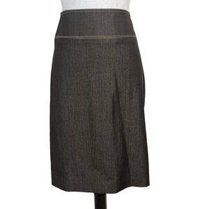 Cache Skirt size 6 Classic Brown Straight Pencil Knee Stretch Casual Career